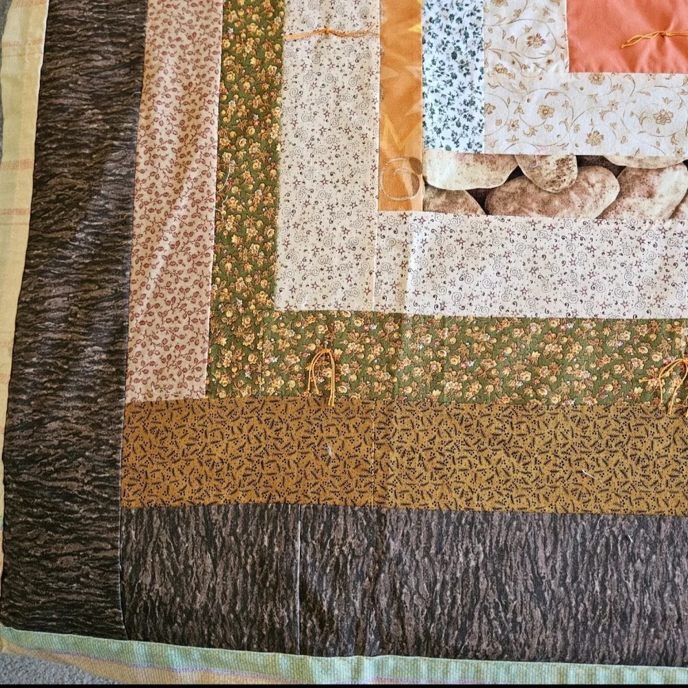 NEW, never used 77" X 60" Fall Themed Quilt.  The color scheme Is fall themed. - Picture 5 of 5